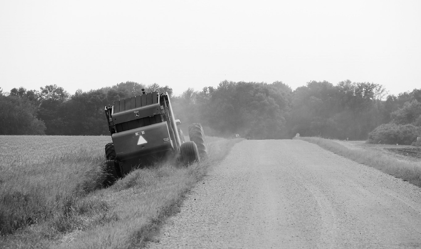Following safe practices while haying ditches can prevent damage and injuries. (NDSU photo)