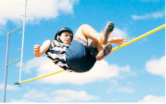 Fletcher Kemp cleared 10 feet in the pole vault at the regional meet for the PCN Grizzlies. Photo by Larry Stokke