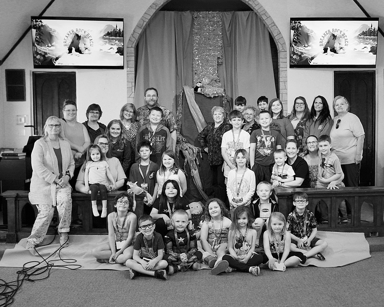 Vacation Bible School was held last week Tuesday through Thursday, 5:30 p.m. - 8 p.m. The event was organized by Jennifer Mackal, Marion Fox and Doris Lill. Photo by Larry Stokke.