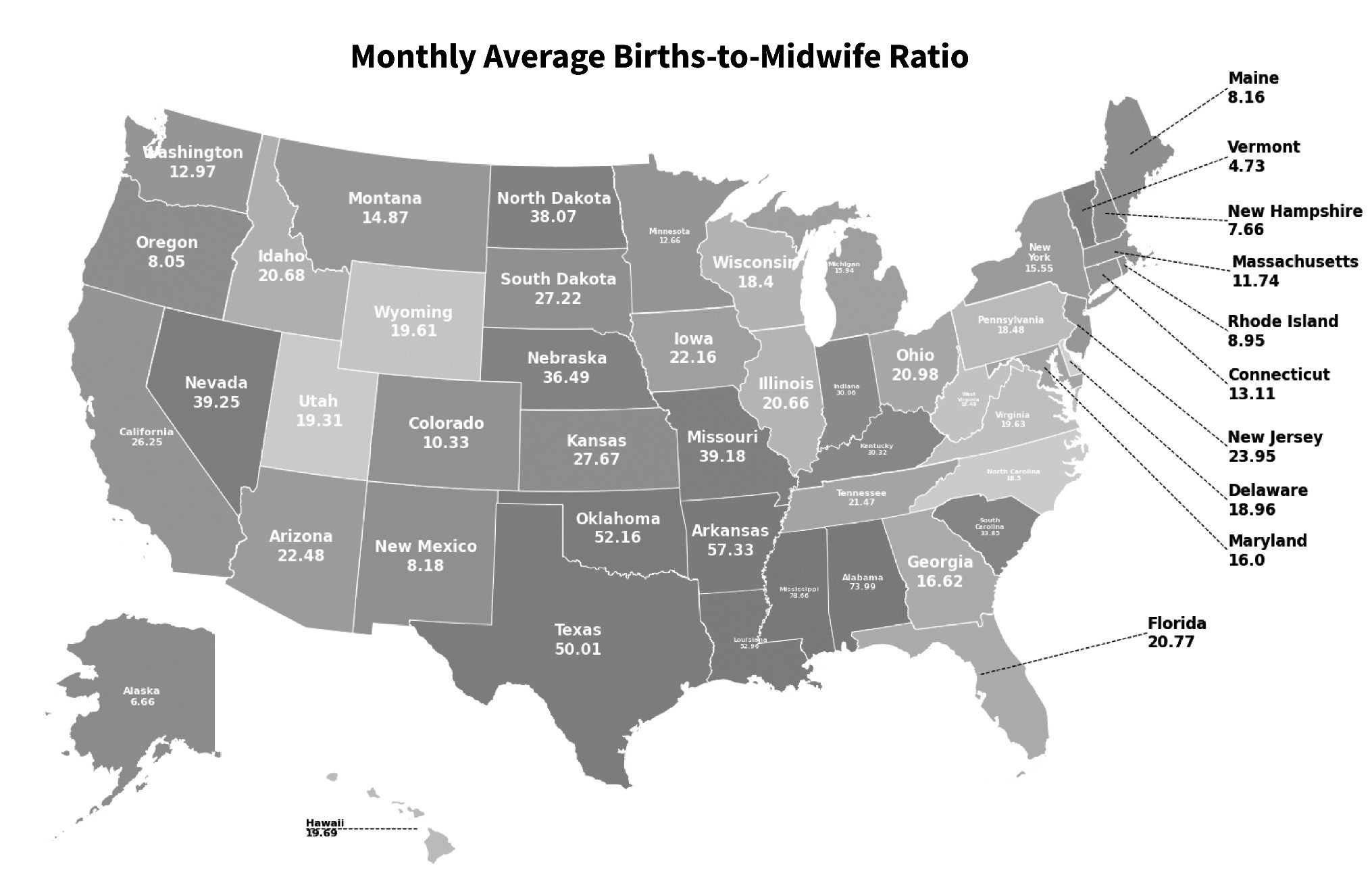 North Dakota's midwife shortage: 39.07 births per midwife, is ninth-worst in the U.S