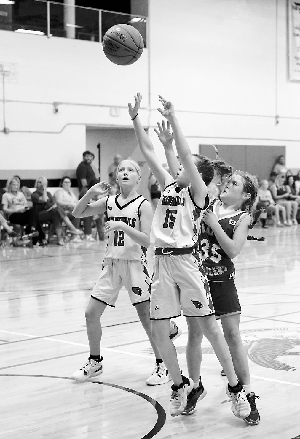Addison Chaput fires off a shot in the lane in the last game of the season against the Spoilers. Photo by Larry Stokke.