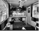 The trailer's interior. Our on-air teams will have fun pushing all those buttons.
