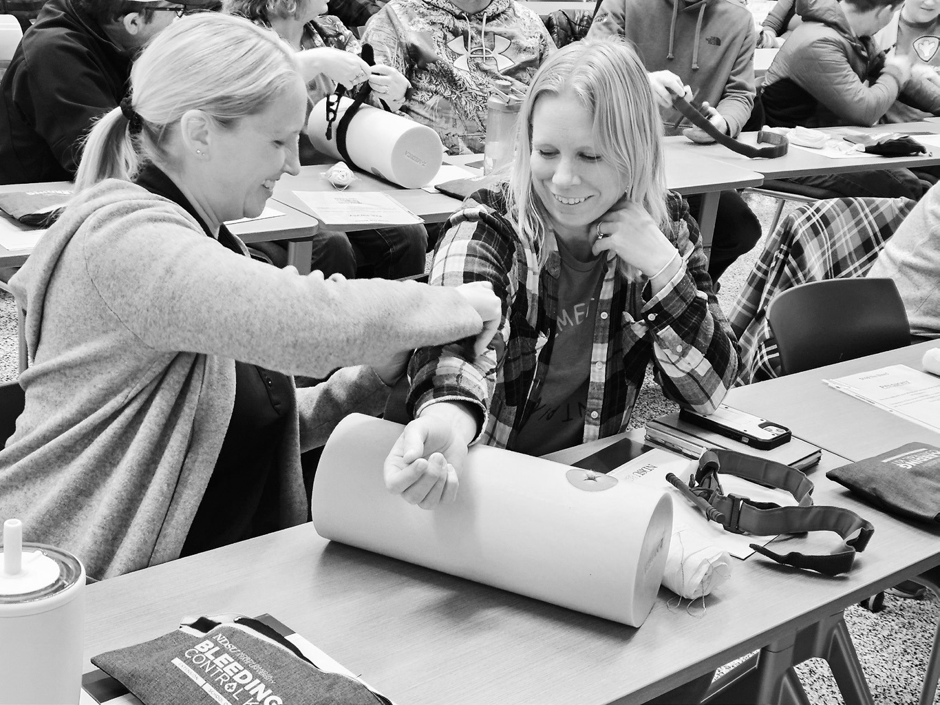 Stop the Bleed is a nationally recognized, 90-minute certification program that provides participants with hands-on opportunities to recognize life-threatening bleeding and intervene effectively by properly using a tourniquet in the event of blood loss caused by an injury. (NDSU photo)