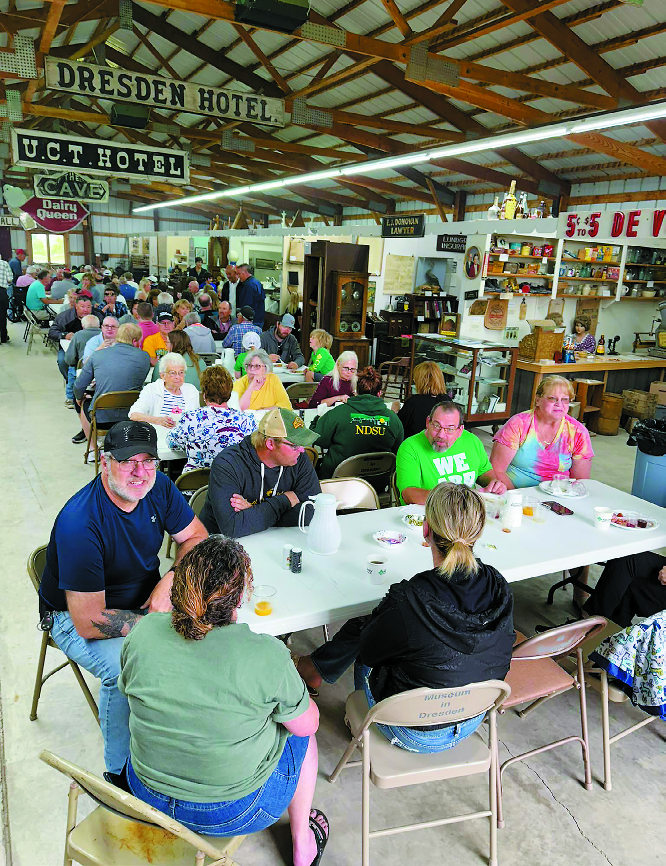 The Cavalier County Museum in Dresden was packed for hours for the annual breakfast. Photo by Shauna Schneider.
