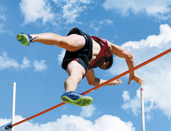 Nick Kingzett qualified for state in pole vault and triple jump. Photo by Larry Stokke.