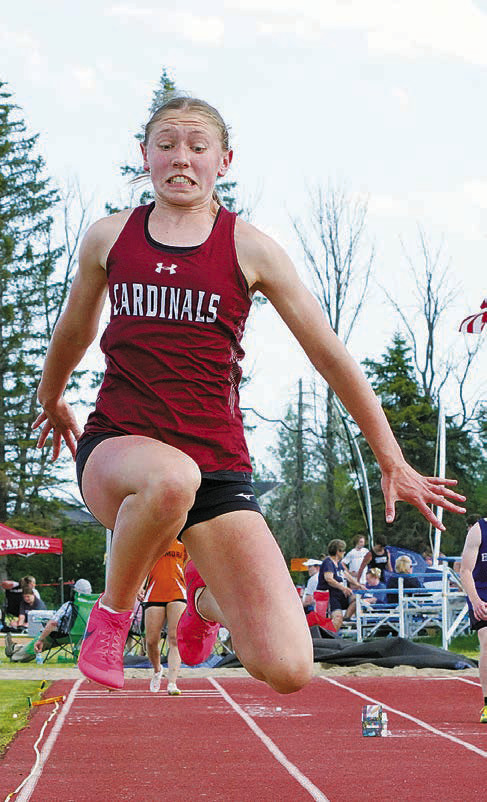 Aubrey Badding qualified in long jump, triple jump, 400M, and 800M. Photo by Larry Stokke.
