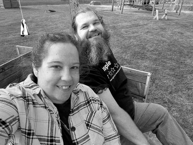Robert and Rebecca on the wagon train.