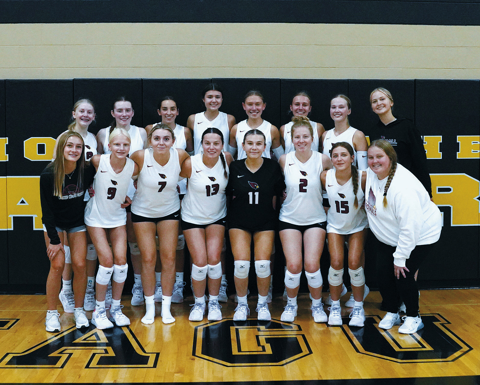 The Cardinals volleyball team took home 2nd place out of 20 teams at the Northern Cass Tournament on Aug. 31. Photo by Larry Stokke.