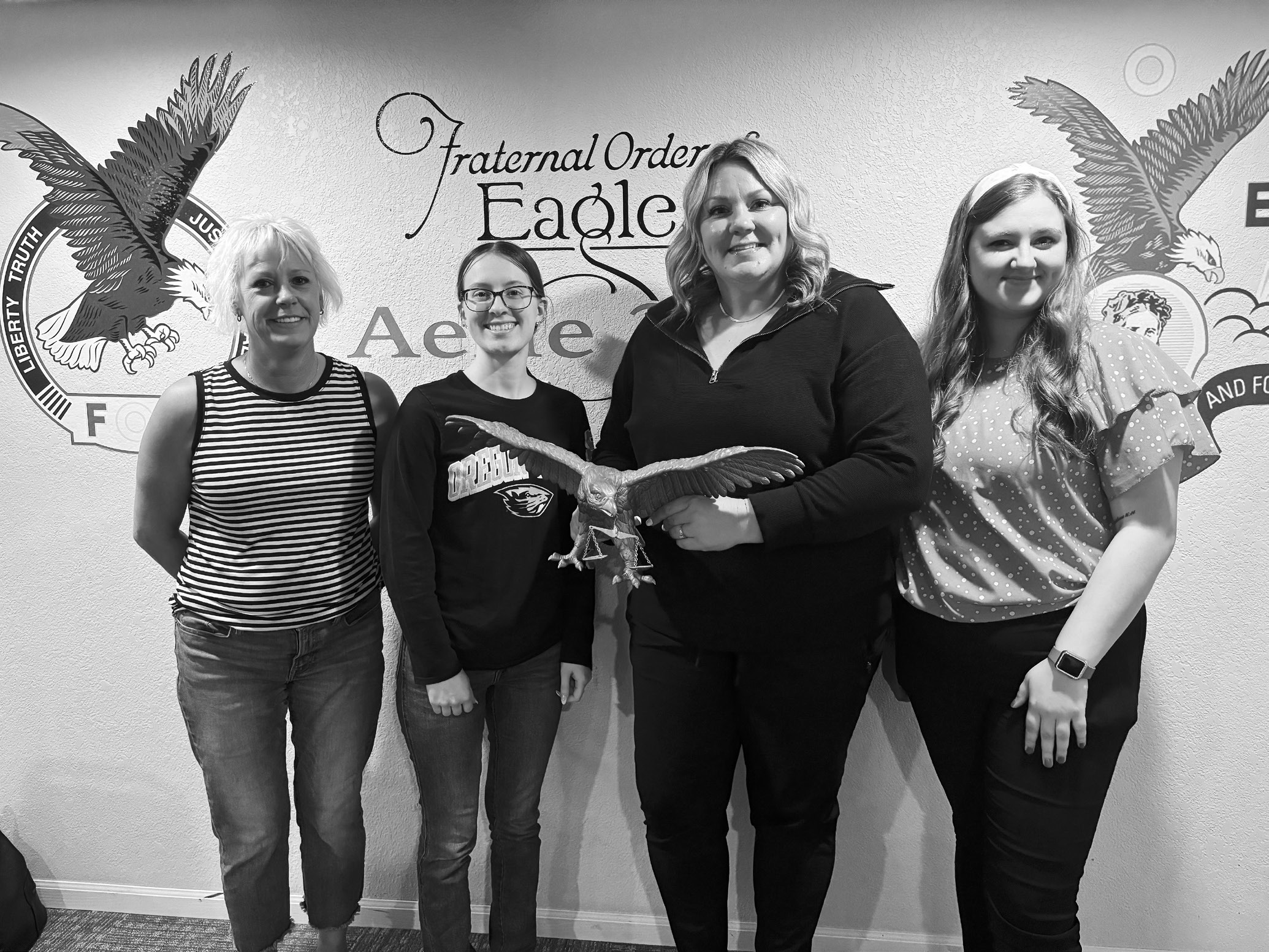 New inductees (L-R) Jackie Dvorak, Tera Mittleider, Aubree Page, and Sierra Ferdon.