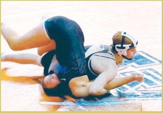 Marlie Stremick, Pembina County North senior, with the pin. Submitted photo
