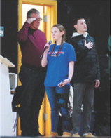 Chloe Foster did a fantastic job singing the National Anthem before the game. Photo by Larry Stokke