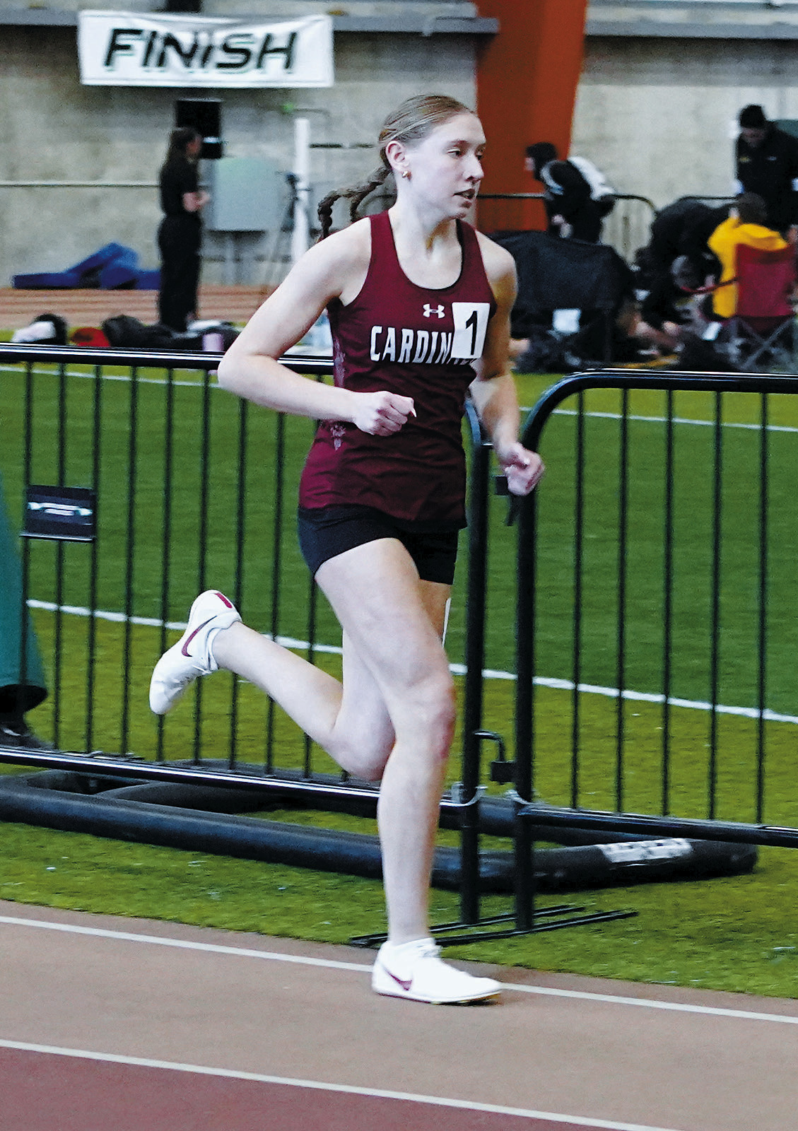 Performer of the Meet Aubrey Badding took 1st in the 800 meter run and also 1st place in the triple jump. Photo by Larry Stokke.