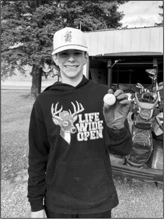 Ramsey Peterson, seventh grader, hit a hole in one on hole 8 with a driver on May 7. Witnesses were Jon Christie and Reid Spanier.