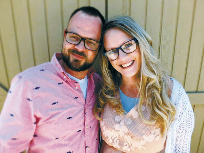 Dustin Drown with his fiance, Becky Romfo.