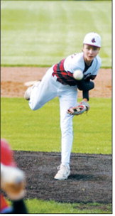 FM Bank Player of the Game Grady Pankratz delivered a bases-clearing double in the sixth inning to help lift the Red Sox to a victory over Carrington. Photo by Larry Stokke