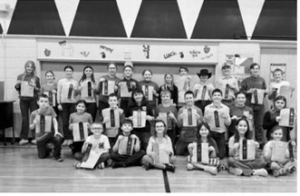 Project Expo Jrs.: Front row left to right: Silas Norrell, Atlas Moore, Morgan Dawson, Olive Truver, Elena Stegman and Lucille Midkiff Middle row left to right: Caleb Bailey, Brinxlee Hay, James Bishop, Liberty Bishop, Levi Norrell, Nathan Stegman, Colt Cruea, Adlee Hay and Sadie KennedyBack row left to right: Stella Norrell, Charlie Heck, Chloe Hunter, Olive Moore, Pyper Shane, Mallory Latozke, Lainy Shane, Sadie Halverson, George Alfred Truver, John Midkiff, Rylan Moore, Charles Midkiff and Kyle Johnson