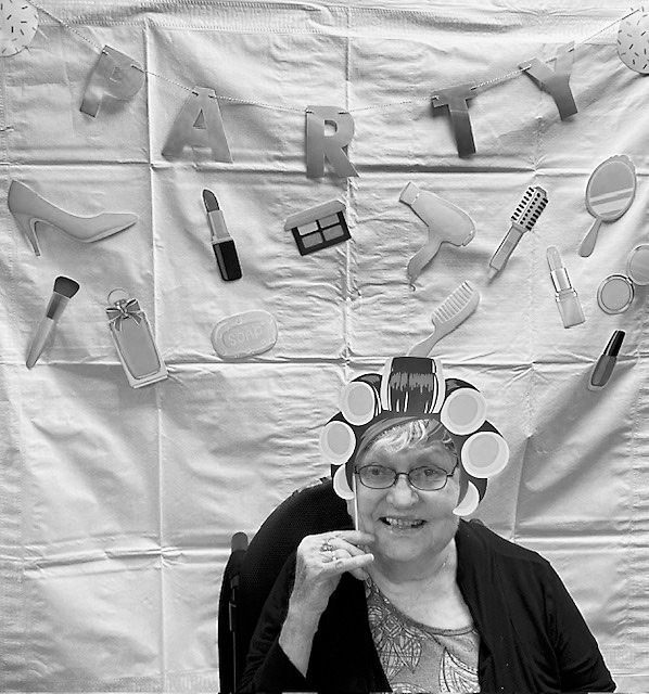 Bonnie smiles for a photo at the slumber party.