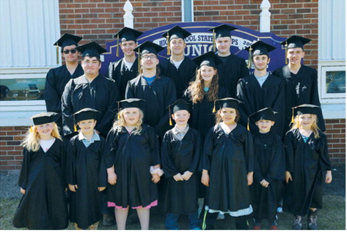 The Munich Class of 2026 and the Class of 2038 gather together for a special photo celebrating past memories and future milestones during graduation festivities. Submitted photo