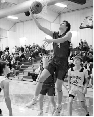 TJ Henderson was FM Bank Co-Player of the Game in the Cards win over North Prairie in Rolla on Feb. 9. Photo by Larry Stokke