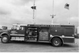 Picture with flags: The 1995 International Beach Rescue Truck, ready to roll.