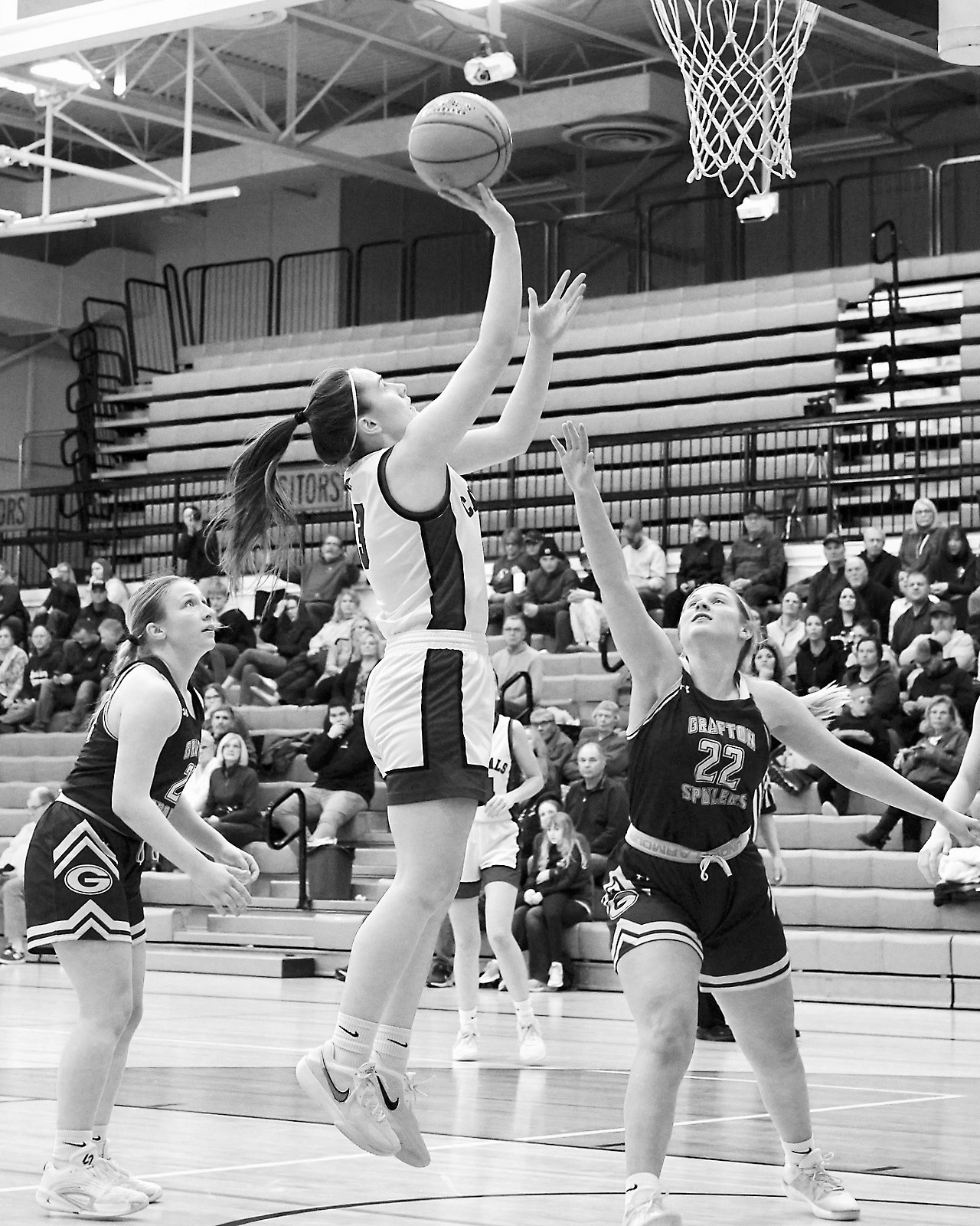 Co-Player of the Game on Senior Night was Meredith Romfo, who had a game high 17 points. Photo by Larry Stokke.