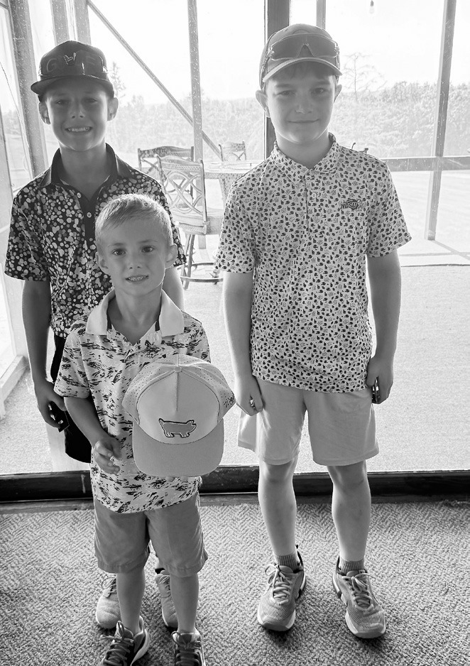 1st place tie: Back row (L-R) Camden Carpenter, Jett Rollness; front row: 3rd place Cayson Carpenter.