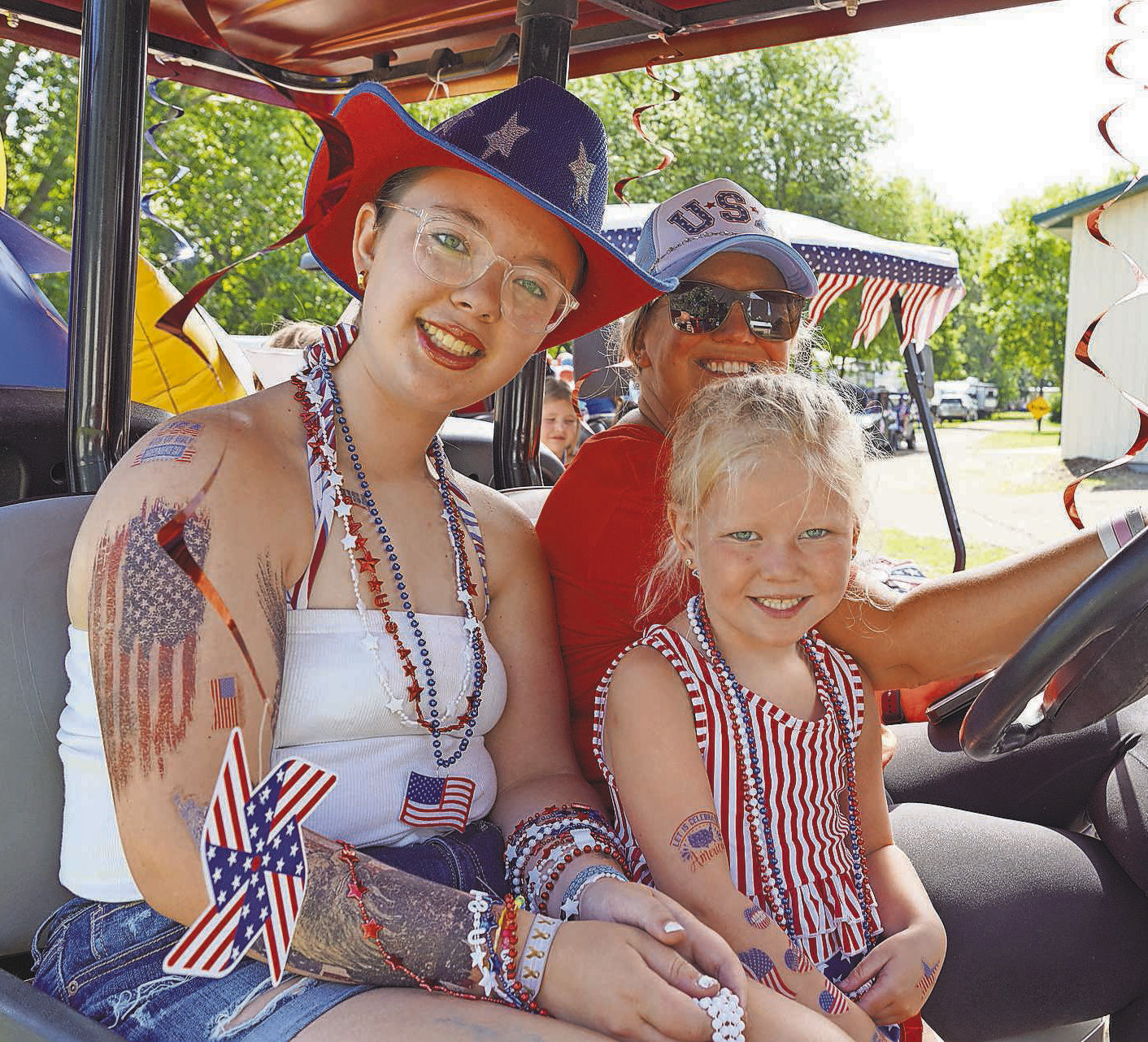 A golf cart which was a part of the parade at Mt. Carmel Dam. PHOTO BY LARRY STOKKE