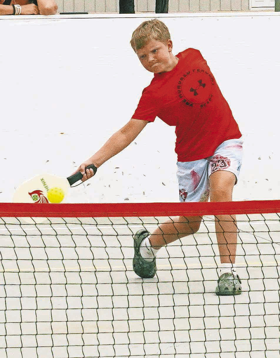 Pickleball was a hit in Pembina during the celebrations over the weekend. PHOTO BY LARRY STOKKE