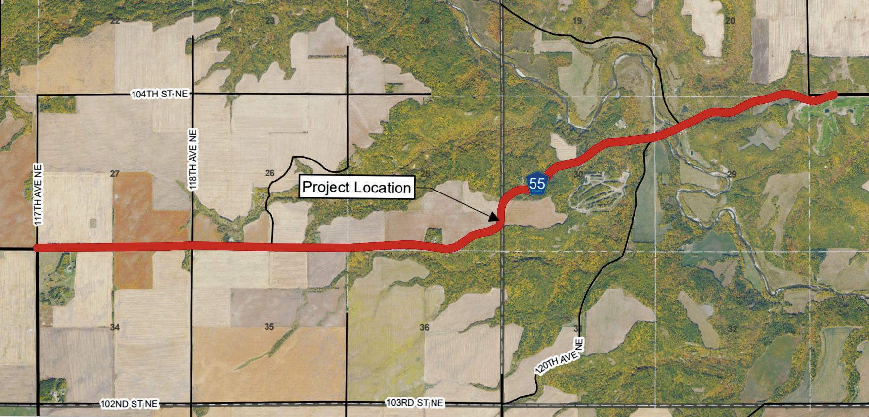 Map courtesy of NDDOT.
