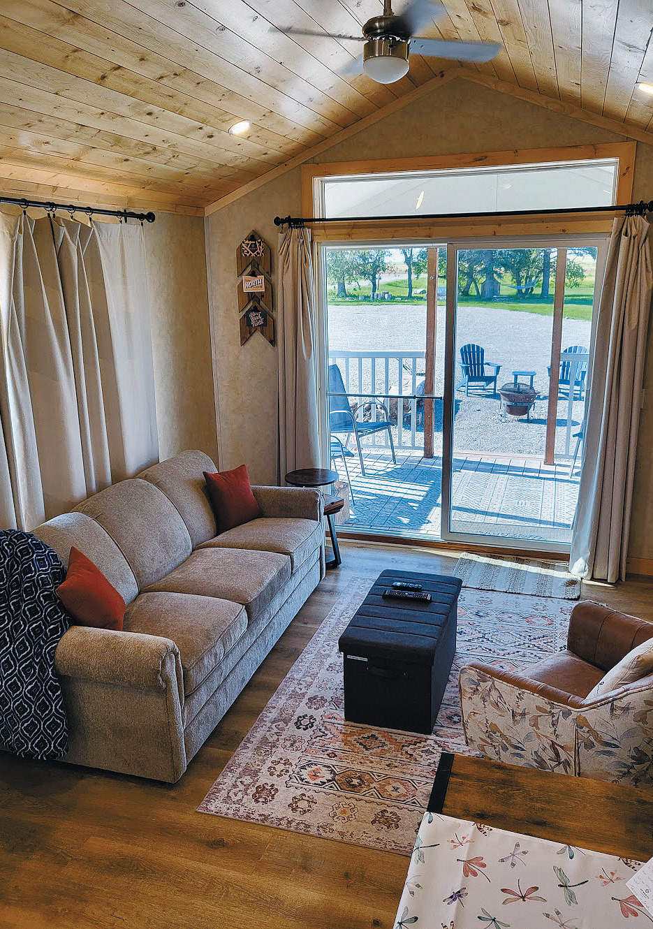 The inside of what the Hinnenkamps named the 'Cozy Cabin.'