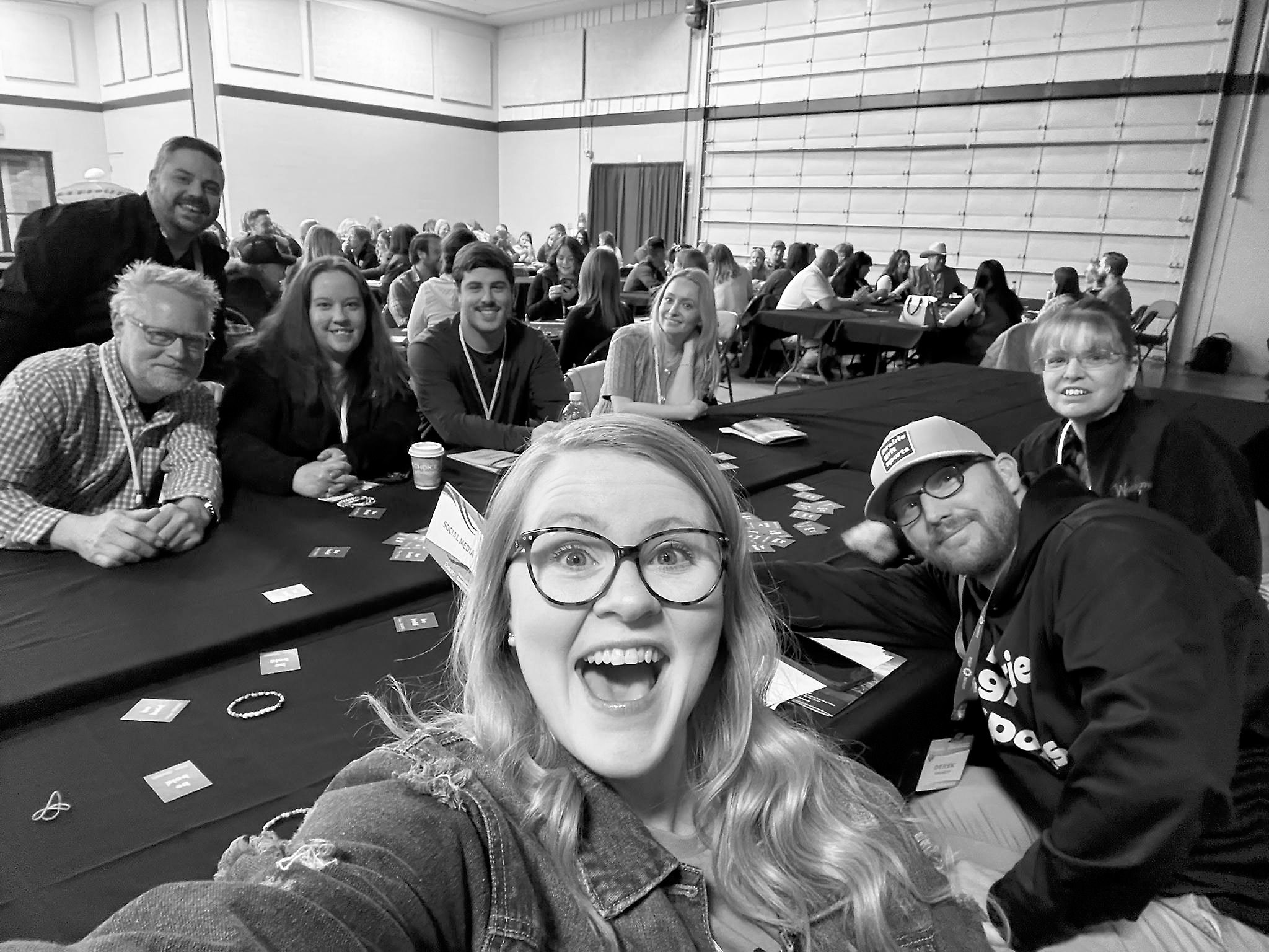 Doing ice-breakers at the conference.