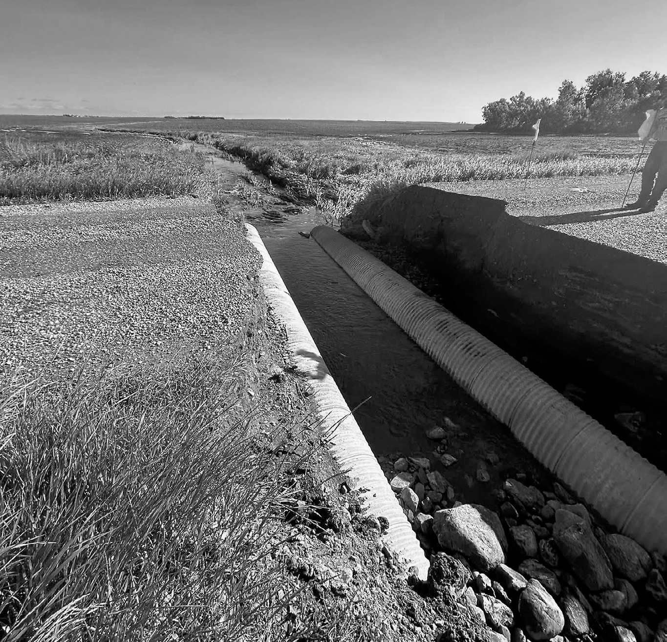 Recent heavy rainfall caused washouts and erosion on several township and county roads across Cavalier County, including this location near 99th Street NE and 110th Avenue. The Cavalier County Sheriff's Office shared the images June 30 as crews assessed damage and monitored road conditions following the storms. Photo courtesy of the Cavalier County Sheriff's Office