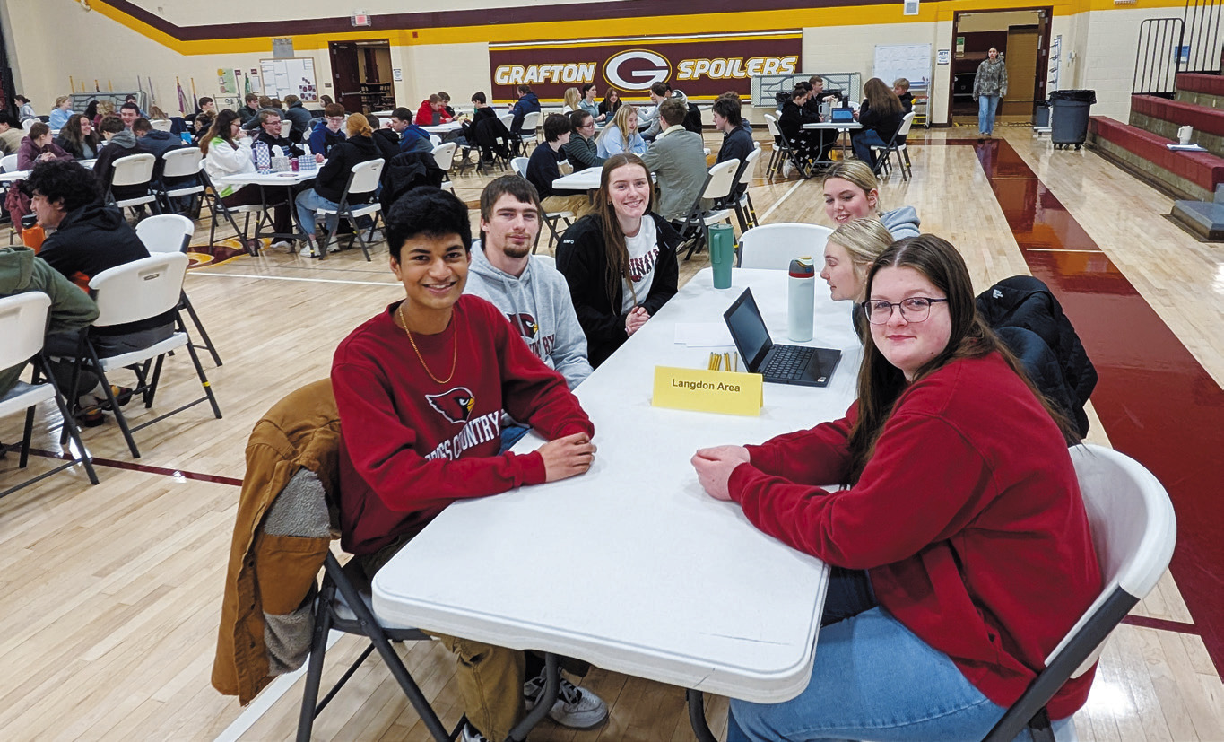 Representing Langdon Area Schools, students Kartheek Chapara, Brock Freer, Meredith Romfo, Rylee Medbery, Caitlin Goodman, and Matilda Lawson competed at the 2025 Acalympic Competition.