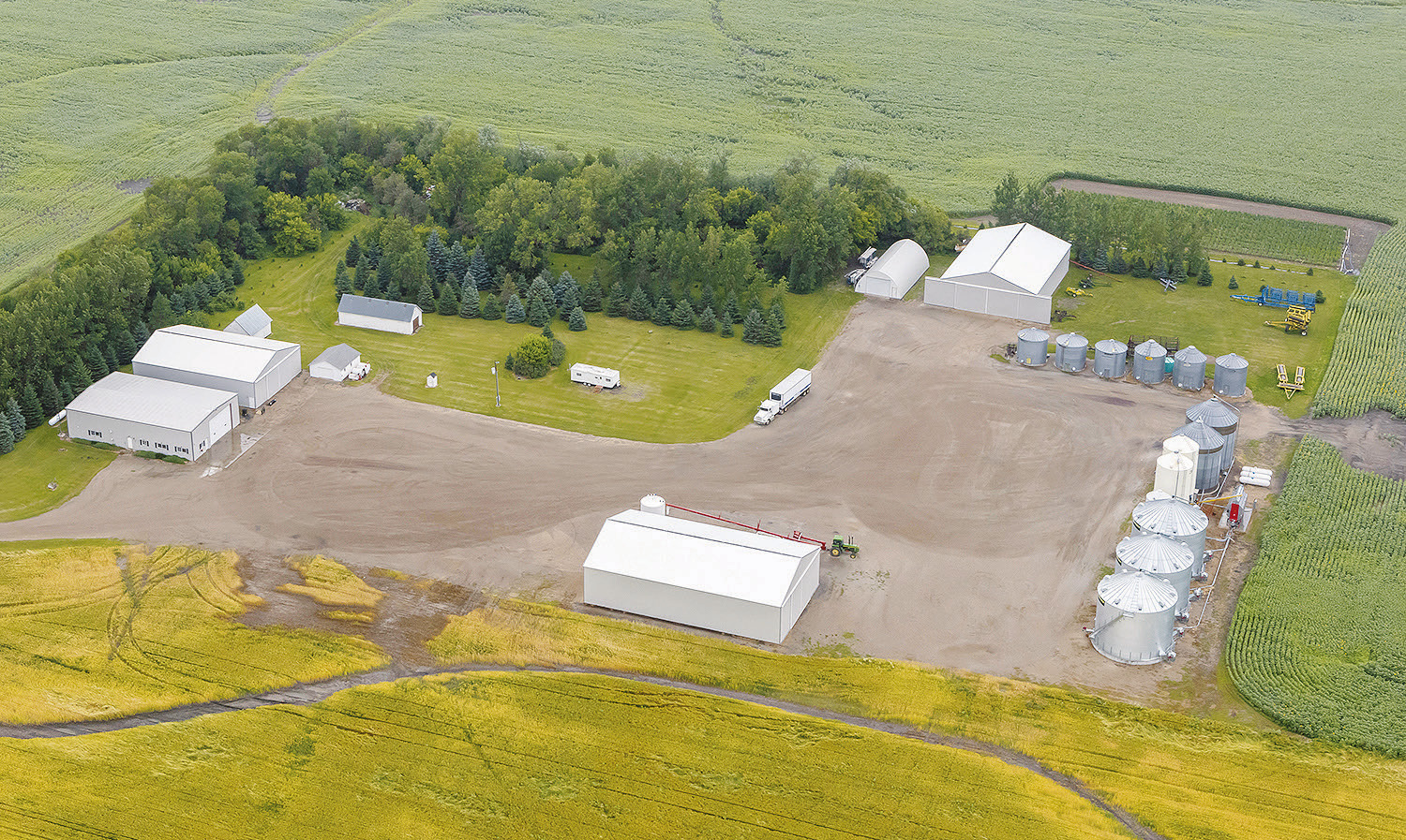 An aerial view of Hursman Farms, which was recently recognized for their work in soil conservation.