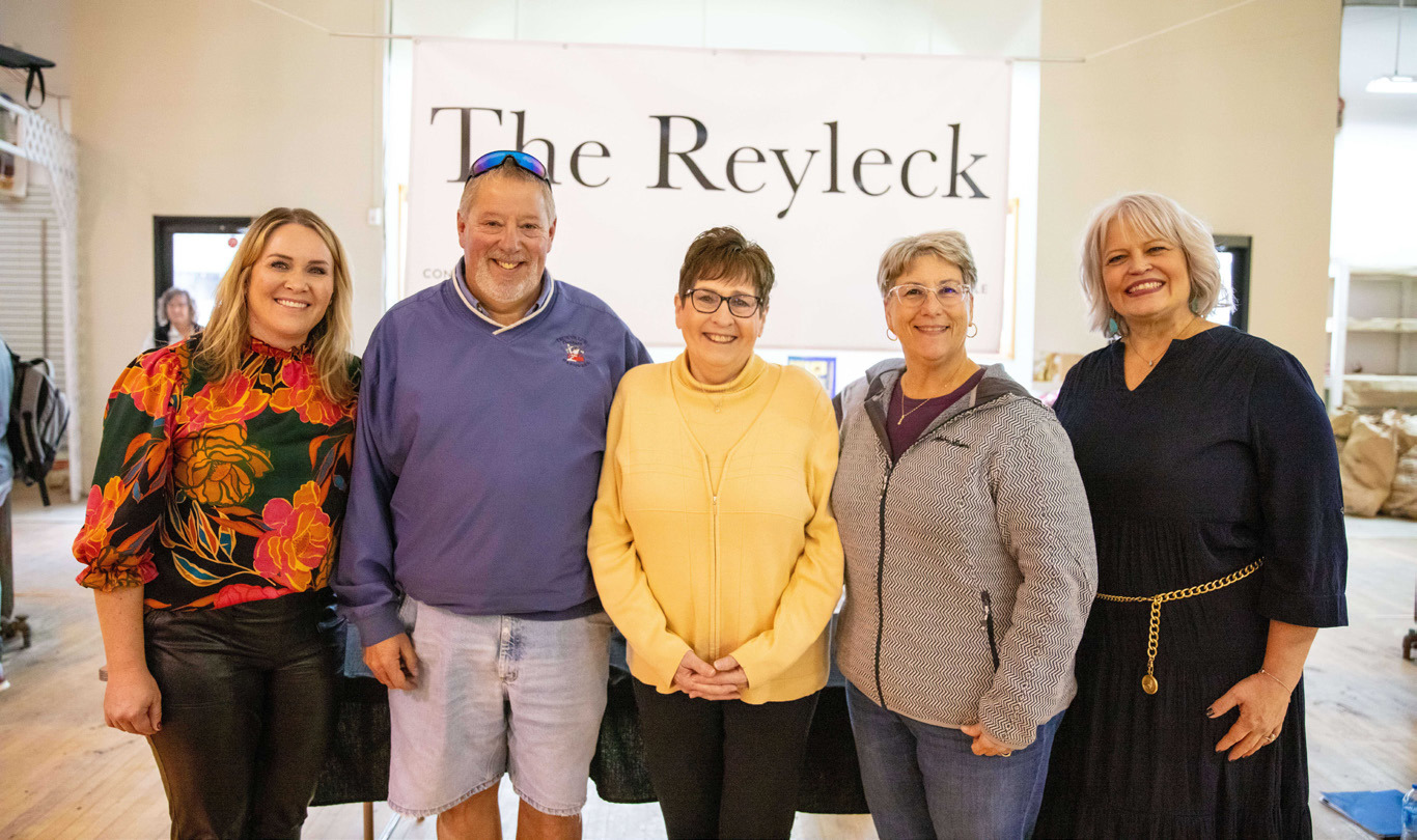 From (L-R) Amy Suda, RRRC president; Kerry DeMars, former building owner; Kande Callahan Koehmstedt, family of former store owners; Carole DeMars, former building owner; and Dawn Mandt, RRRC executive director