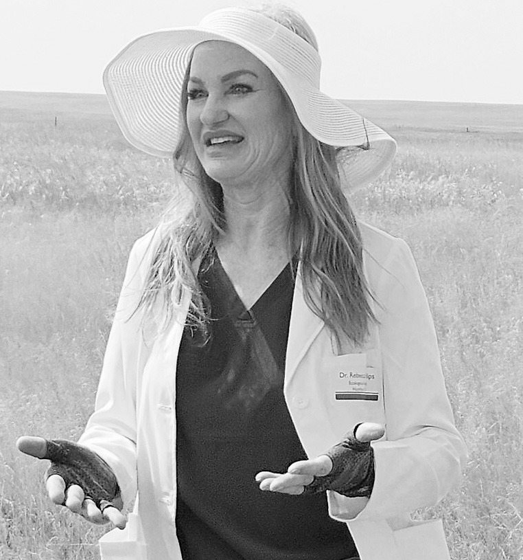 Rebecca Phillips of Ecological Insights, shown in July 2024 in Burleigh County, conducts agriculture research in North Dakota but is awaiting federal payments on some of her work. (Jeff Beach/North Dakota Monitor)