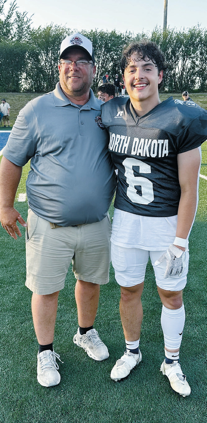 North Border head coach Tim Hartje and Eagles player Grant Cosley were both invited to the 51st North Dakota Shrine Bowl held in Mayville on June 21.