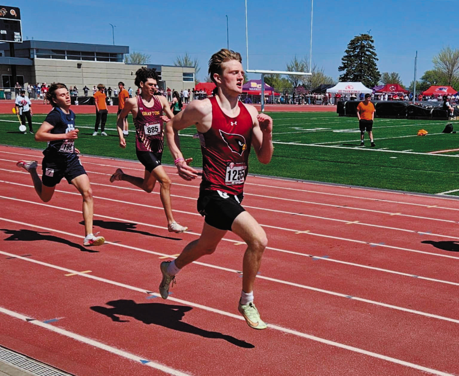 Cody Amble in the 400 meter run where he clocked in at 51:27. Amble would also compete in the triple jump with a distance of 41’2.75”. Submitted photo.