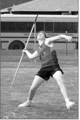 Performer of the Meet Levi Swanson recorded a personal-best, state-qualifying throw of 163 feet, 7 inches in the javelin at the Hillsboro meet. Photo by Larry Stokke.