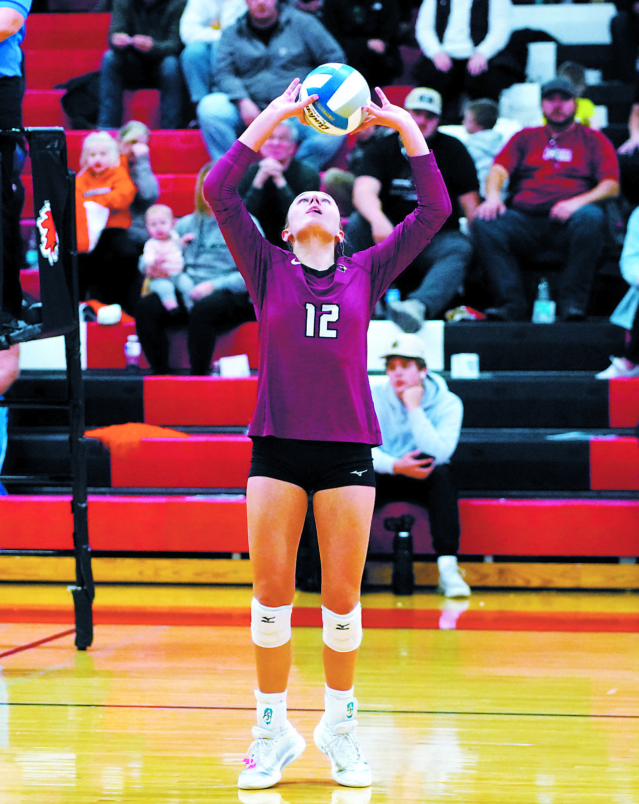 Kemi Morstad with her 1000th assist in the regional game against Cavalier. Photo by Larry Stokke.