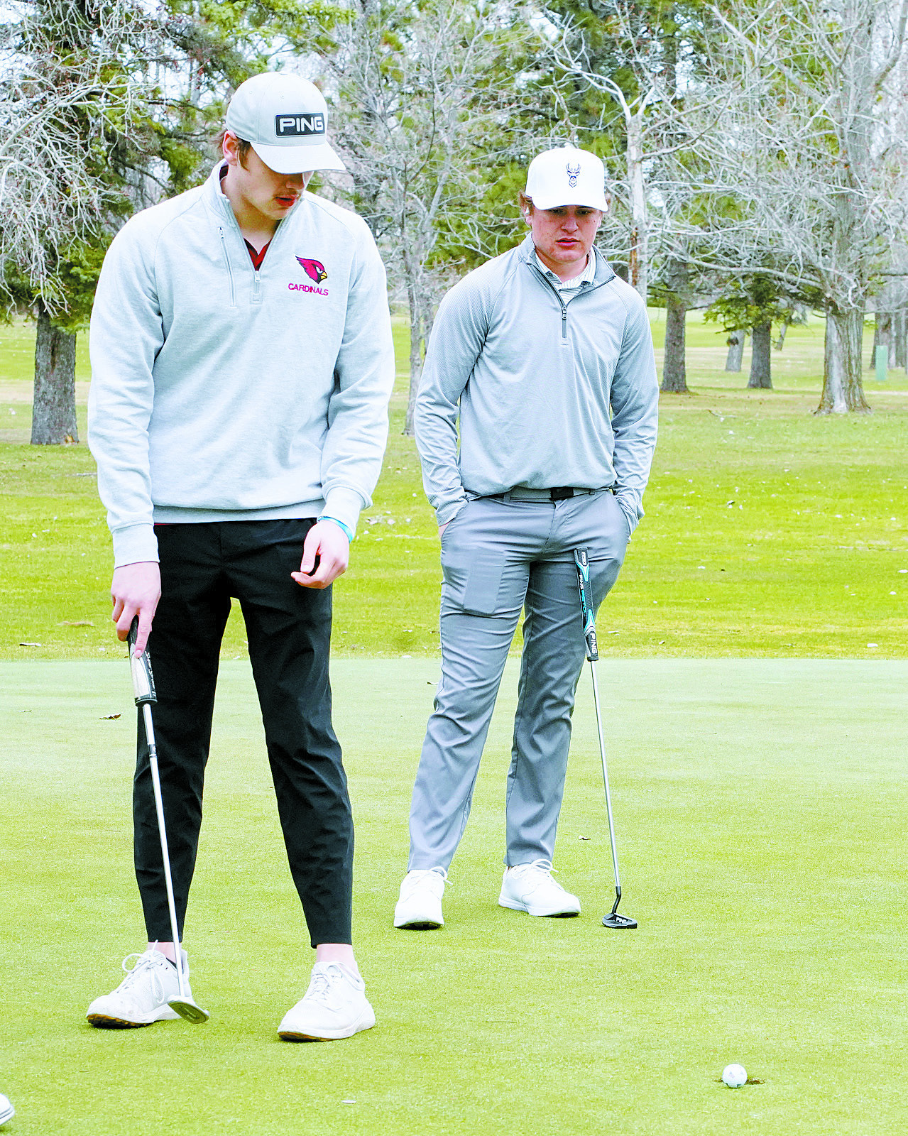 Rayce Worley sinks a put in McVille on April 22. Photo by Larry Stokke.