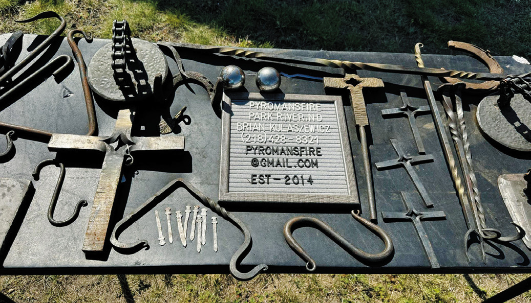 Brian Kulazewicz’s collection of blacksmithing tools. Photo by Rebecca Davis.