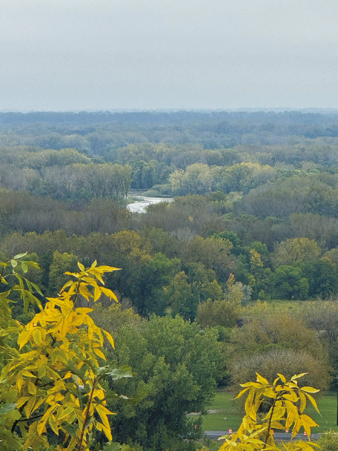 These photos were taken from the Masonic Overlook near Walhalla where you can see the Pembina River was up and flowing fast after last weekend’s downpours. Photos by Rebecca Davis.