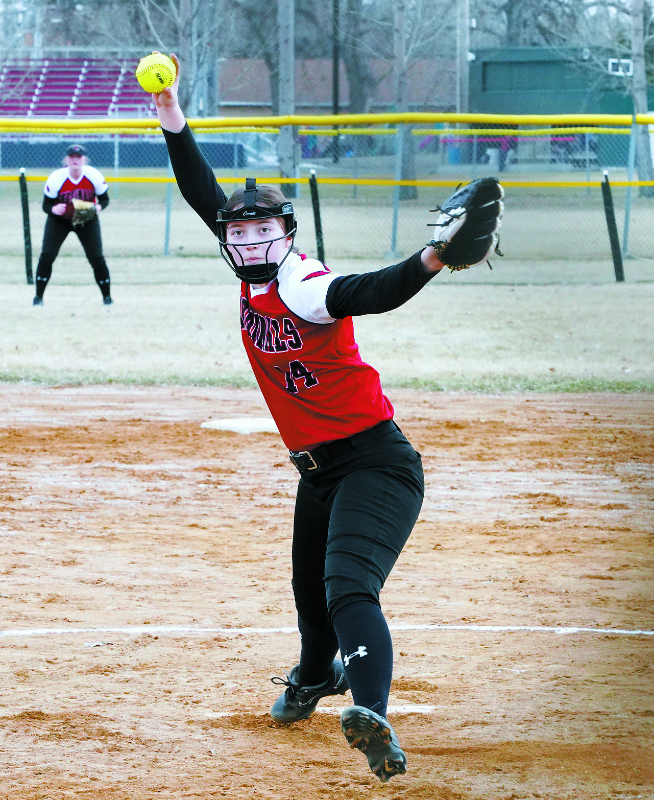 Lady Cards softball team gets first league win in thrilling comeback over Larimore