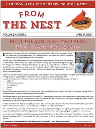 Langdon Area Elementary students launch first-ever school newspaper