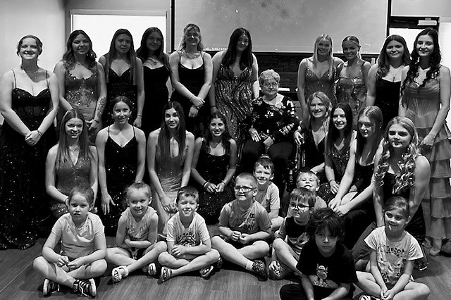 The group of students who visited Pembilier Nursing Center during prom 2025.