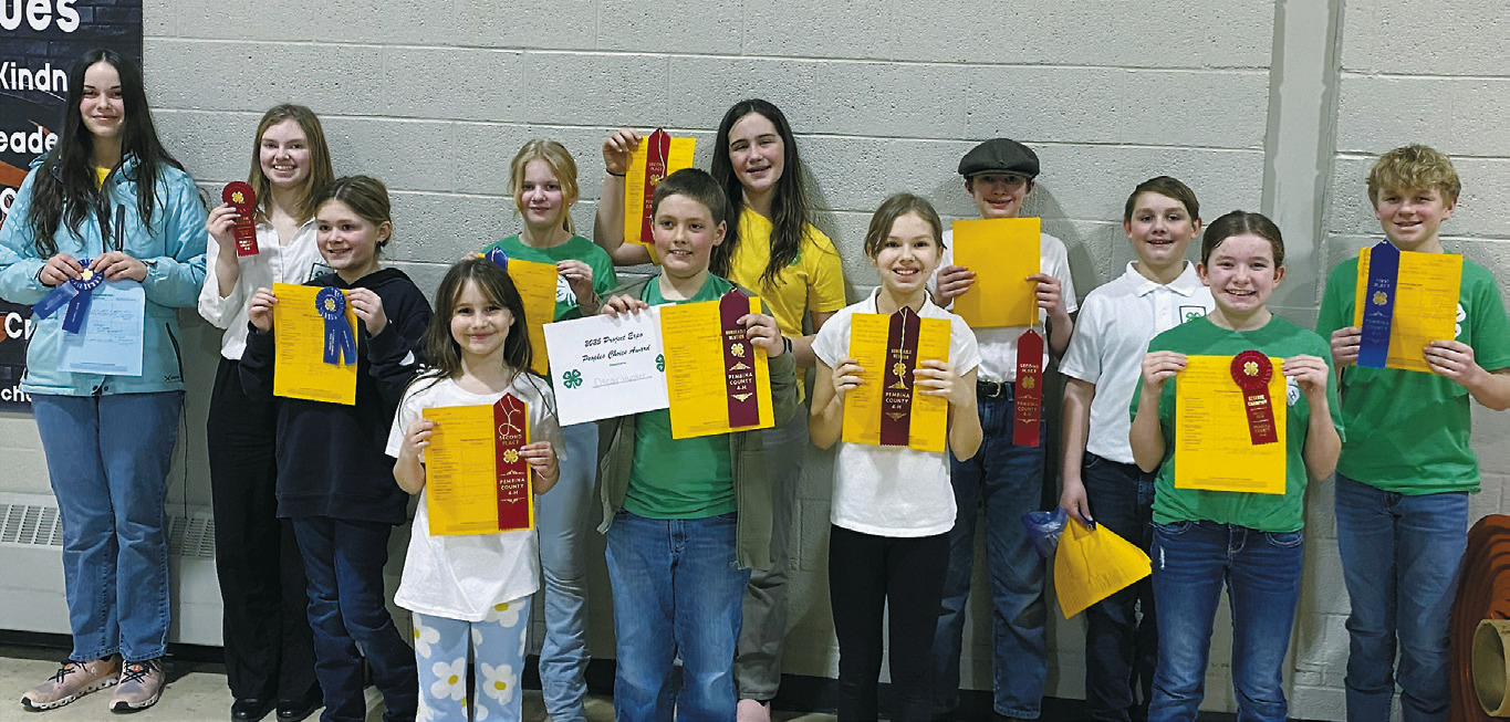 Juniors and Seniors: Front row (L-R) Mallory Latozke, Olive Truver, Oscar Hunter, Amelia Ratliff, Adlee Hay; back row: Caroline Stegman, Aubrey Ratliff, Stella Norrell, Naomi Stegman, Charles Midkiff, Rylan Moore, and Spencer Berg.