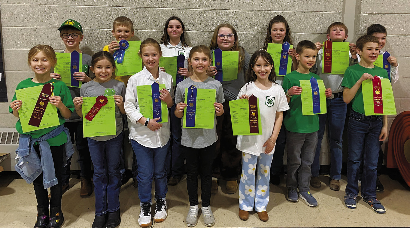 Junior Project Expo participants: Front row (L-R) Sarah Morrison, Brinxlee Hay, Charlie Heck, Sadie Kennedy, Olive Truver, Caleb Bailey, Vincent Kemp; back row: Levi Norrell, Kyle Johnson, Olive Moore, Laney Shane, Chloe Hunter, John Midkiff, and Colt Cruea.