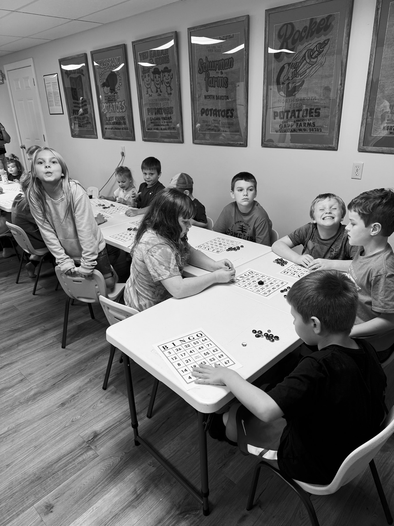 Kids enjoying one of their favorites - bingo!
