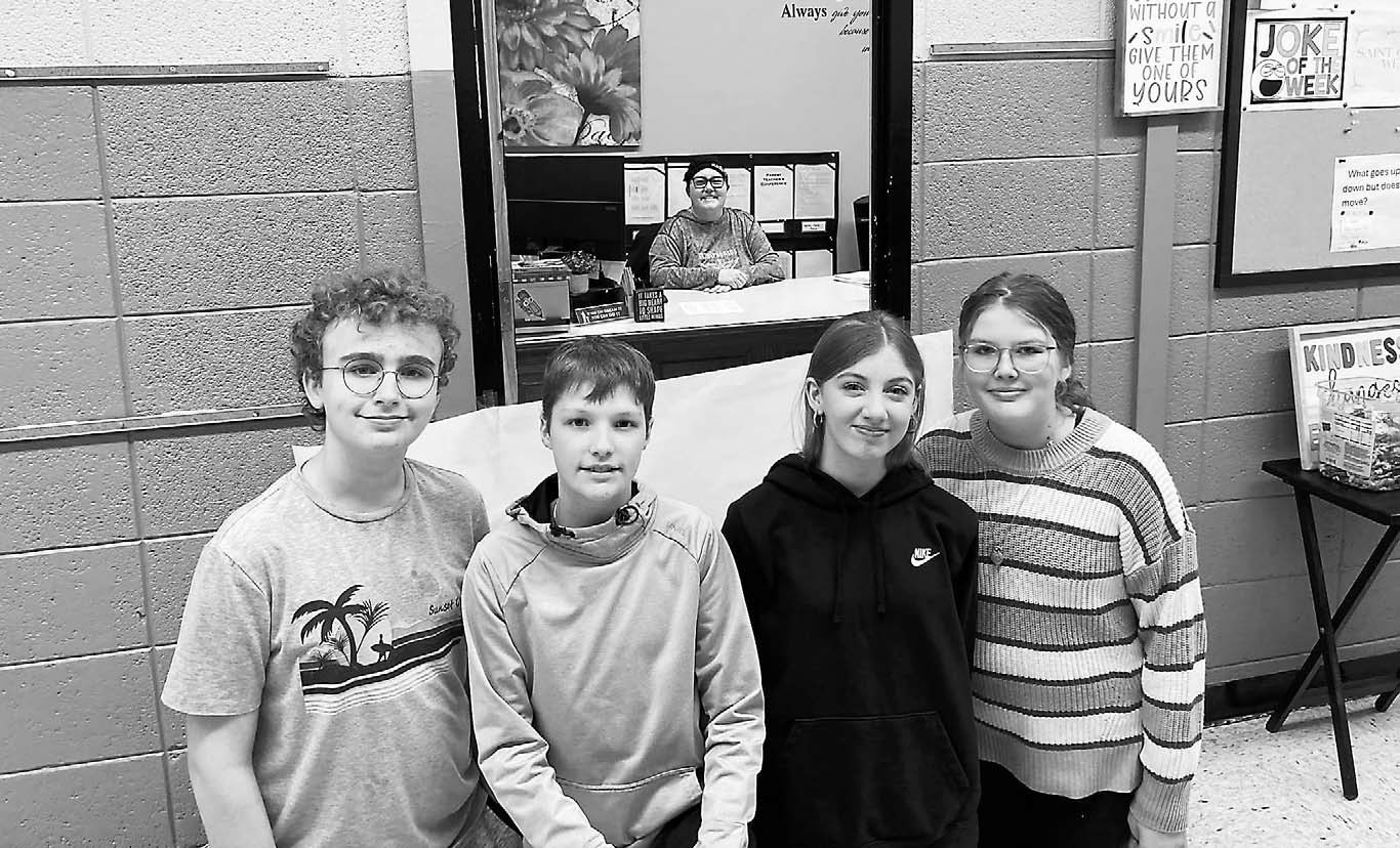 Students visiting with Carrie.